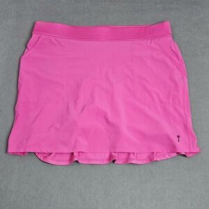 Belyn Key Skort Womens Size M Ruffled Pull-On Pockets Poly Stretch Bright Pink‎